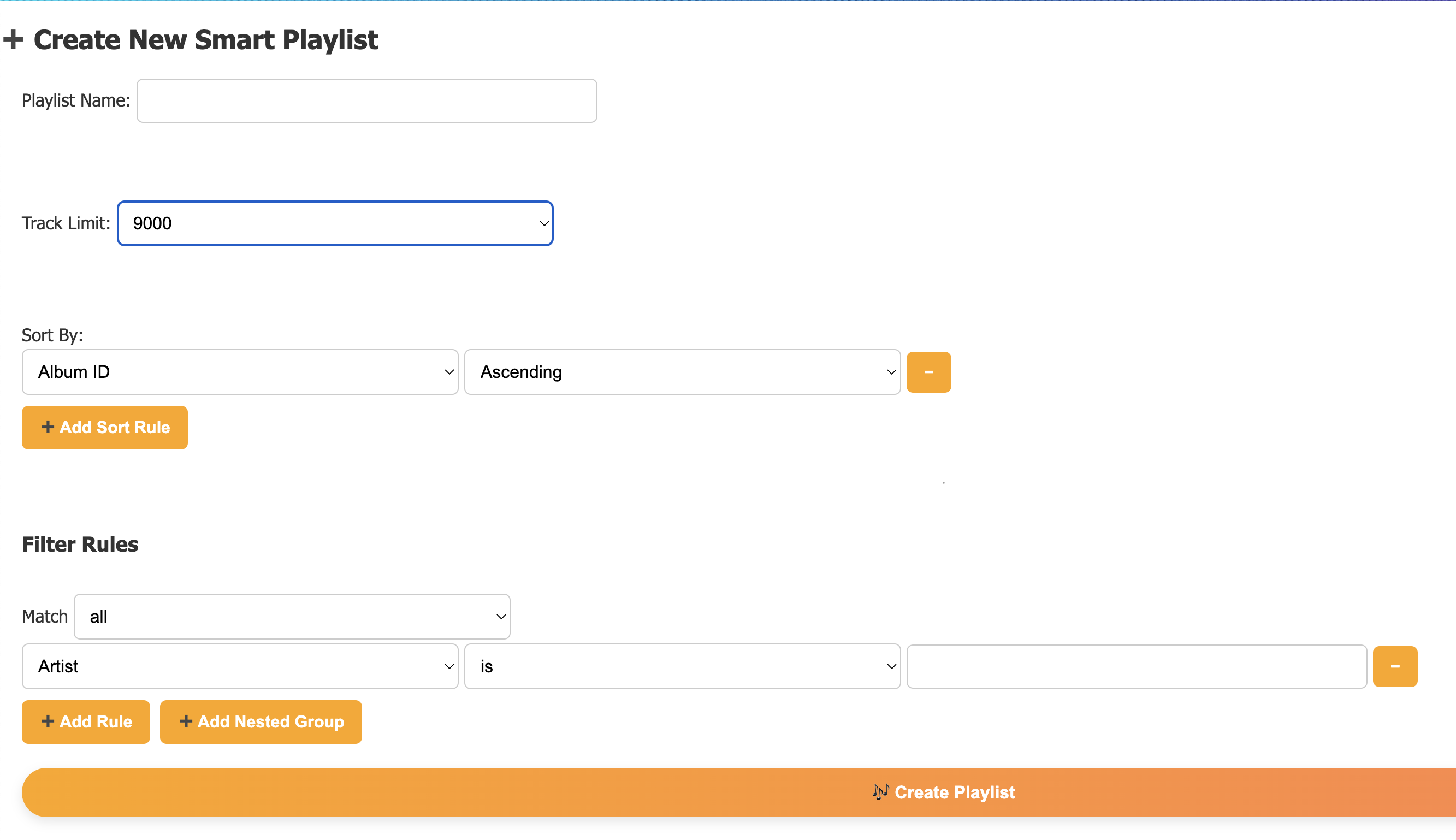Create playlist